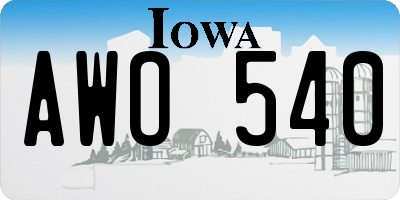 IA license plate AWO540