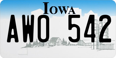 IA license plate AWO542
