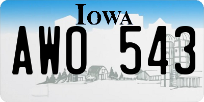 IA license plate AWO543