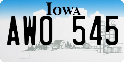 IA license plate AWO545