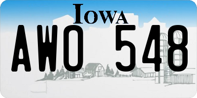 IA license plate AWO548