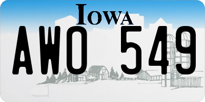IA license plate AWO549