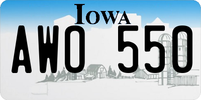IA license plate AWO550