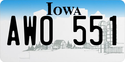 IA license plate AWO551