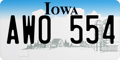 IA license plate AWO554
