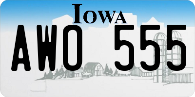 IA license plate AWO555