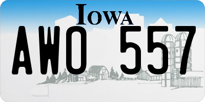 IA license plate AWO557