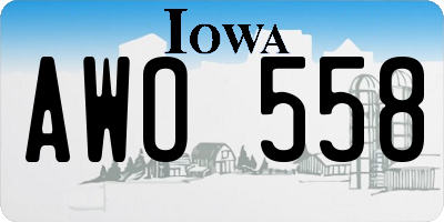 IA license plate AWO558