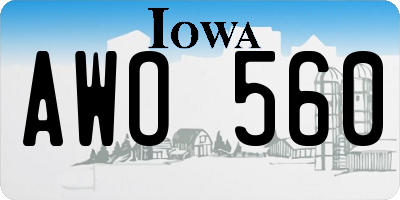 IA license plate AWO560