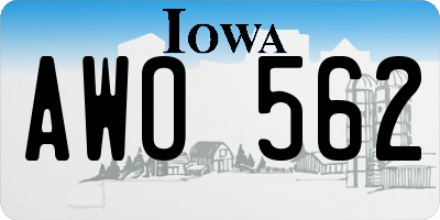 IA license plate AWO562