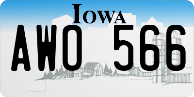 IA license plate AWO566