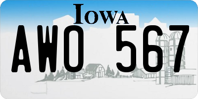 IA license plate AWO567