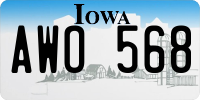 IA license plate AWO568
