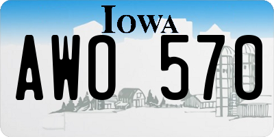 IA license plate AWO570