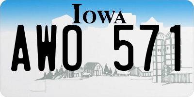 IA license plate AWO571
