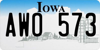 IA license plate AWO573