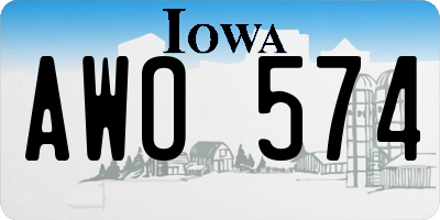 IA license plate AWO574