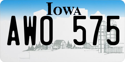 IA license plate AWO575