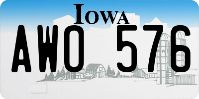 IA license plate AWO576