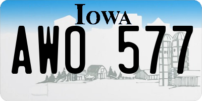 IA license plate AWO577