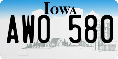IA license plate AWO580