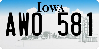 IA license plate AWO581