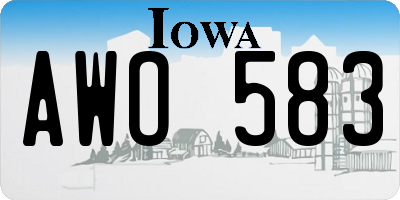 IA license plate AWO583