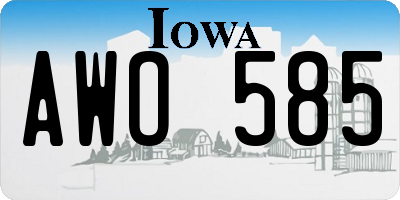 IA license plate AWO585