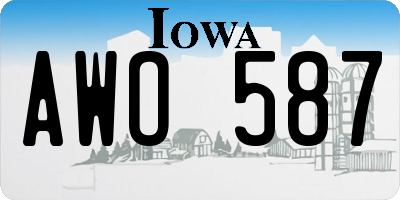 IA license plate AWO587
