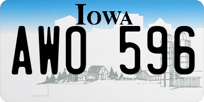 IA license plate AWO596