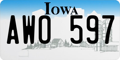 IA license plate AWO597
