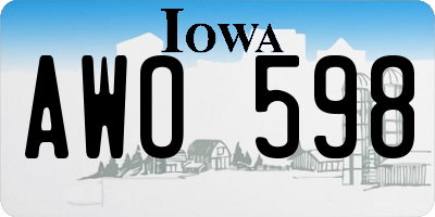 IA license plate AWO598