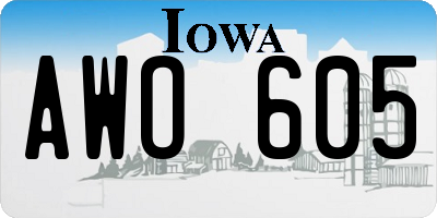 IA license plate AWO605