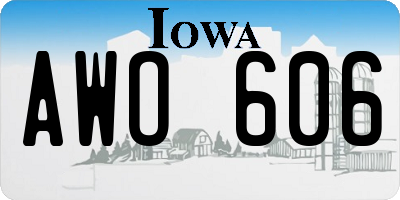 IA license plate AWO606
