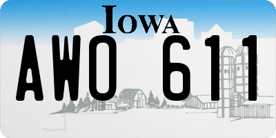 IA license plate AWO611