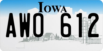 IA license plate AWO612
