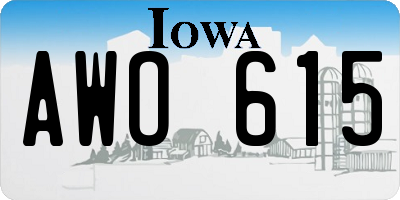 IA license plate AWO615