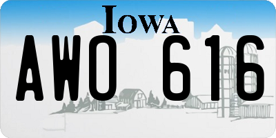 IA license plate AWO616