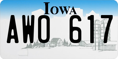 IA license plate AWO617