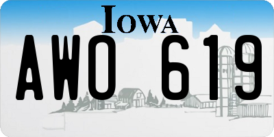 IA license plate AWO619
