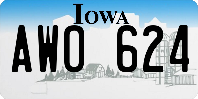 IA license plate AWO624