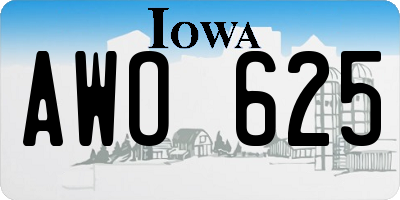 IA license plate AWO625