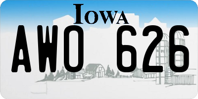 IA license plate AWO626