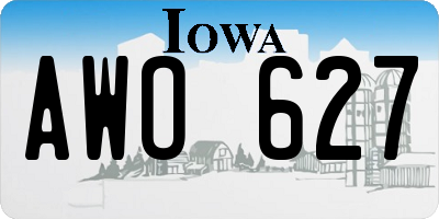 IA license plate AWO627