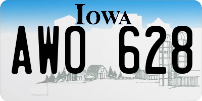 IA license plate AWO628