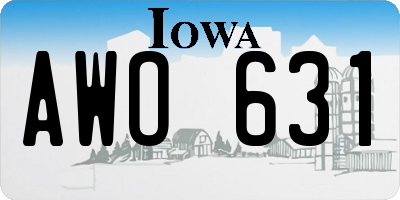 IA license plate AWO631