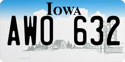 IA license plate AWO632