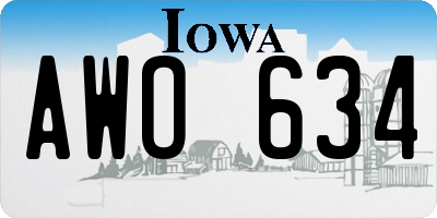 IA license plate AWO634