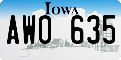 IA license plate AWO635