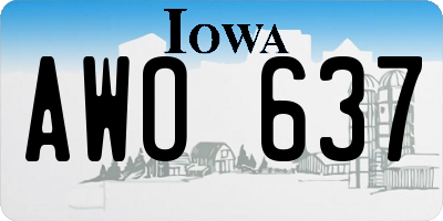 IA license plate AWO637
